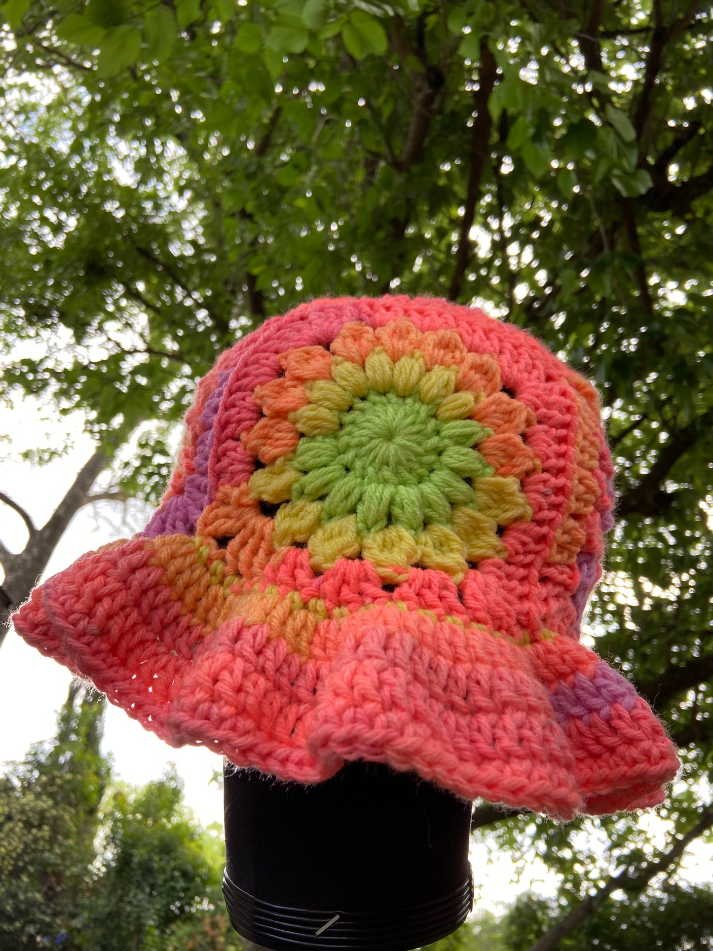Peachy neon bucket hat