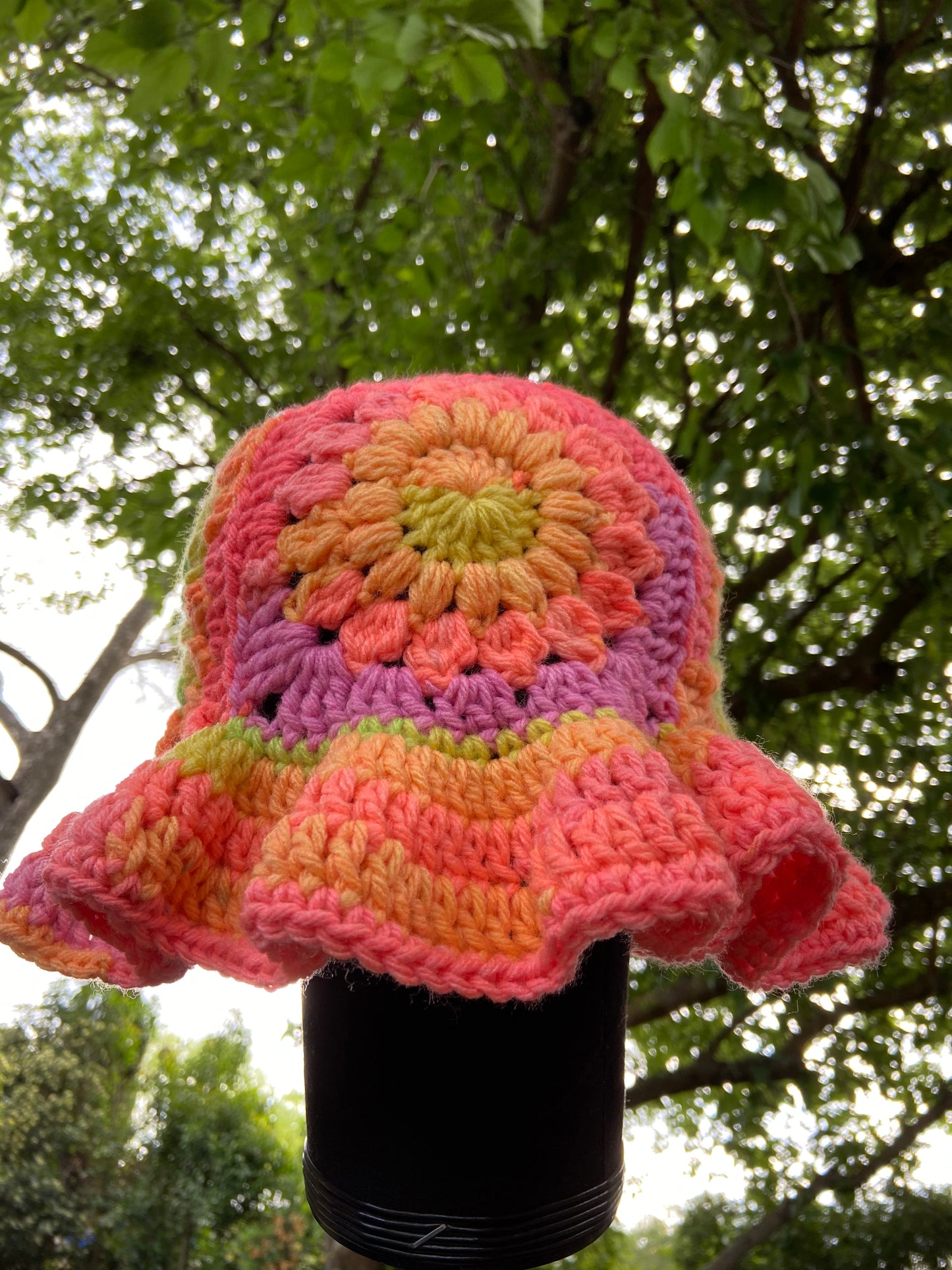 Peachy neon bucket hat