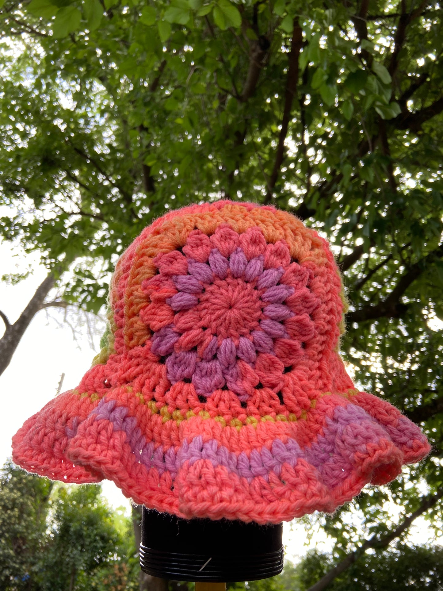 Peachy neon bucket hat